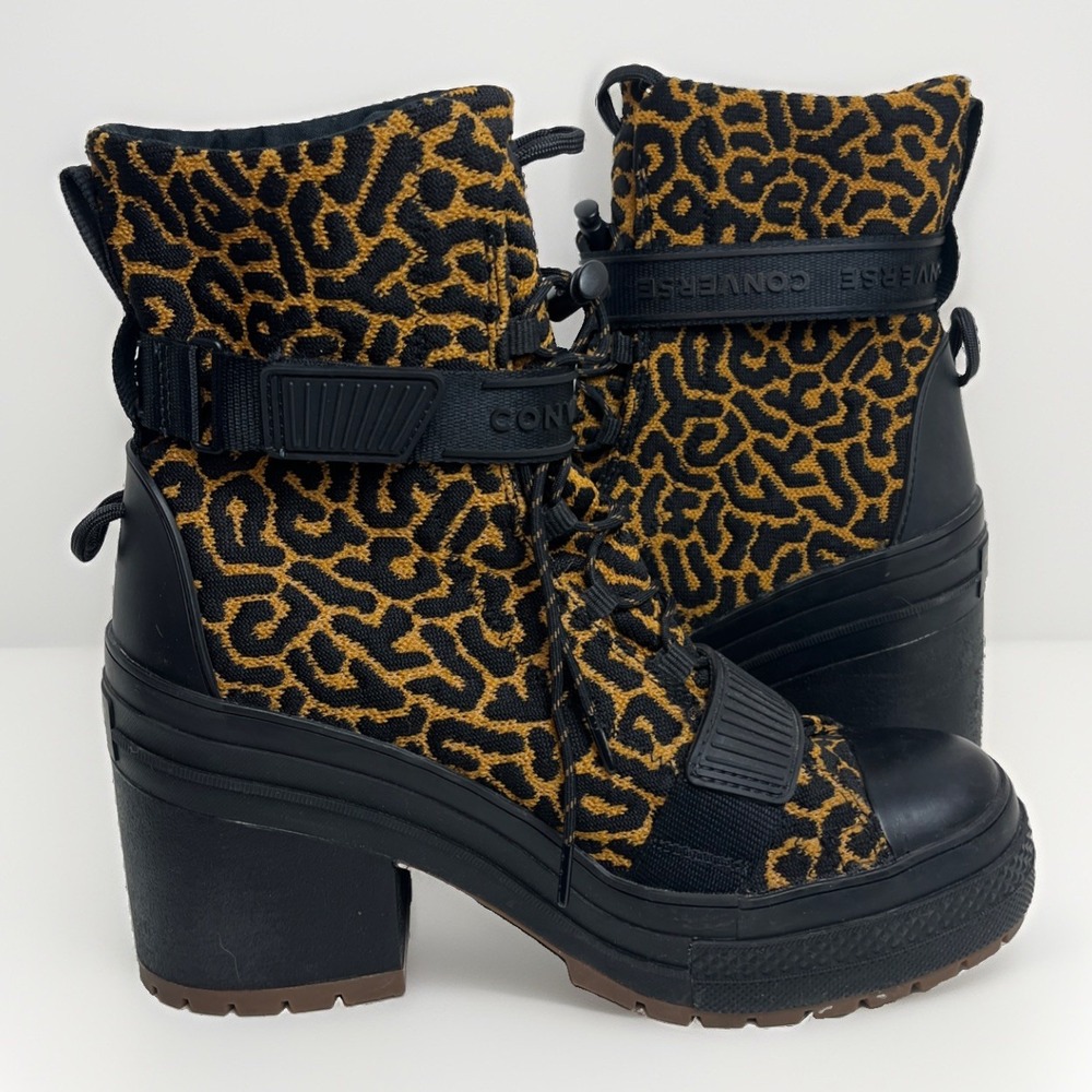 Converse Chuck Taylor All Star GR 82 Chunky Heel Boot Womens Size 9.5 Leopard